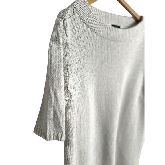 Talbots Woman Short Sleeve Knit Sweater Ivory Plus Size 1X Minimalist Neutral - Picture 4 of 6